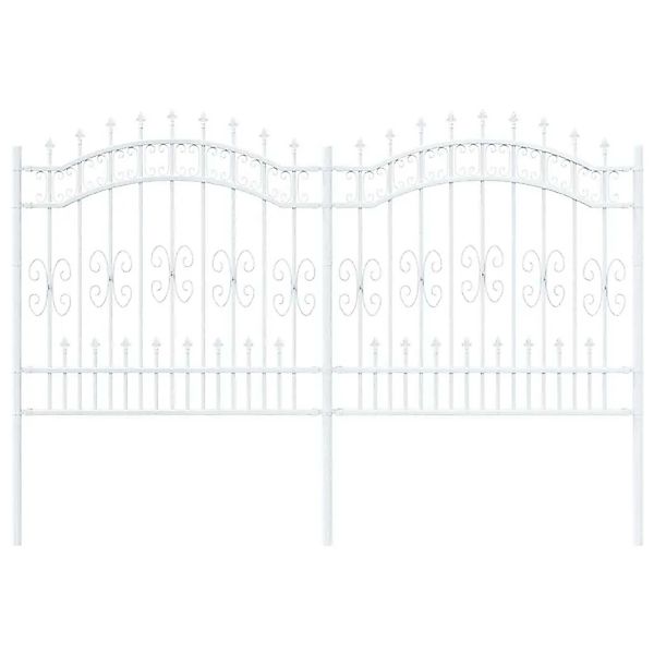 vidaXL Gartenzaun Weiß 165 cm Pulverbeschichteter Stahl 42003975 günstig online kaufen