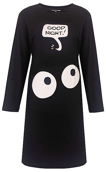 TEMPTATION Nachthemd Damen Schlafshirt mit langem Arm (1-tlg) Baumwolle günstig online kaufen