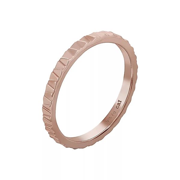CAÏ Fingerring "925 Silber rosévergoldet Muster Stacking" günstig online kaufen