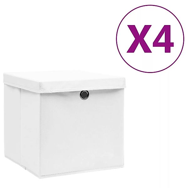Aufbewahrungsboxen Mit Deckeln 4 Stk. 28x28x28 Cm Weiß günstig online kaufen