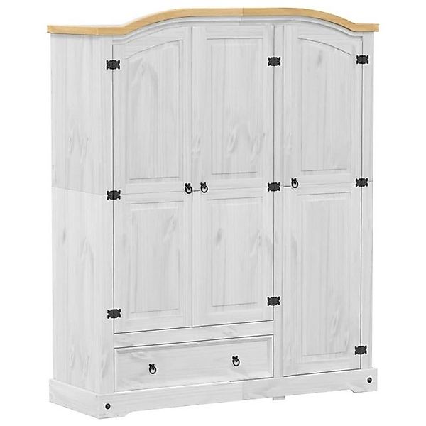 vidaXL Kleiderschrank Kleiderschrank Corona Weiß 151,5x52x186 cm Massivholz günstig online kaufen