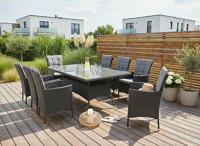 KONIFERA Garten-Essgruppe "Mailand" Set, 8x Sessel, 8x Sitzauflage, 8x Rück günstig online kaufen