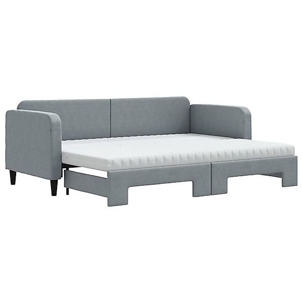 vidaXL Bettgestell, Tagesbett Ausziehbar mit Matratze Hellgrau 80x200 cm St günstig online kaufen