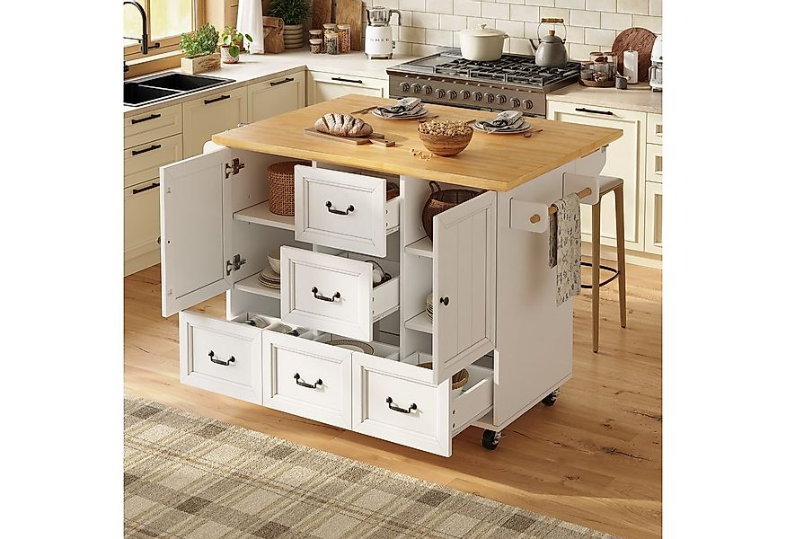 Flieks Küchenwagen mit erweiterbarer Arbeitsplatte, Rollen und verstellbare günstig online kaufen