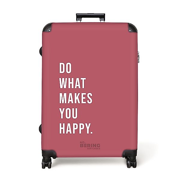 NoBoringSuitcases.com© Hartschalen-Trolley Rosa mit Zitat "Tu, günstig online kaufen
