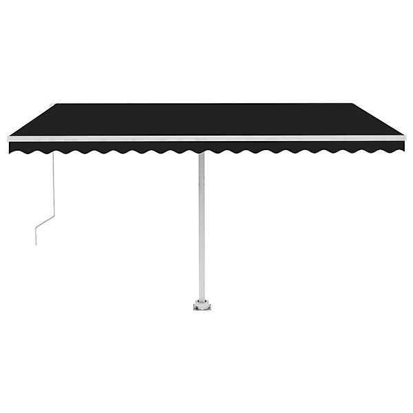 furnicato Standmarkise Manuell Einziehbar 450x300 cm Anthrazit günstig online kaufen