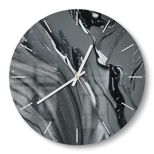 DEQORI Wanduhr 'Metallische Flusslinien' (Glas Glasuhr günstig online kaufen
