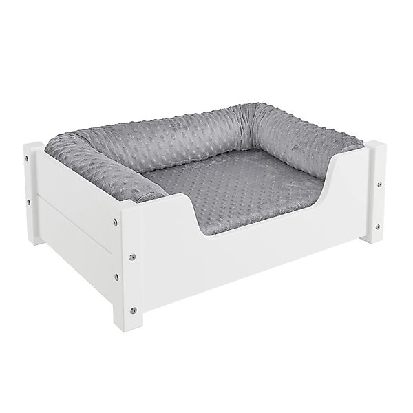 Erst-Holz Gemütliches Tierbett für Katzen und Hunde 60 x 40 cm Kiefer Weiß günstig online kaufen