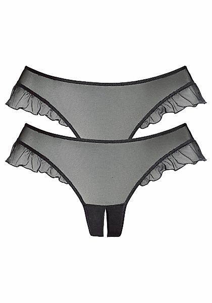 petite fleur gold String-Ouvert 2 Stk. tlg., mit romantischen Rüschen am Be günstig online kaufen