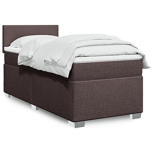 vidaXL Boxspringbett, Boxspringbett mit Matratze Dunkelbraun 90x190 cm Stof günstig online kaufen