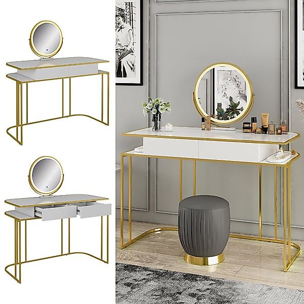 Vicco Schminktisch Tiara, Weiß/Gold, 110 cm günstig online kaufen