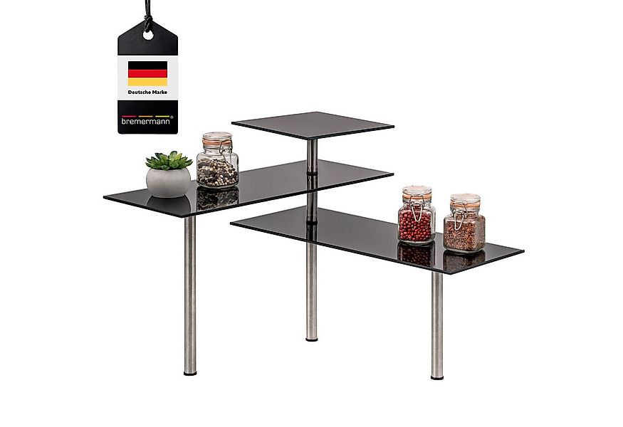 bremermann Küchenregal Eckregal, aus Glas und rostfreiem Edelstahl, schwarz günstig online kaufen