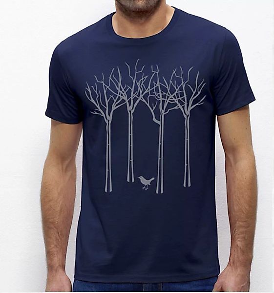 Vogel Im Wald T-shirt Für Männer In Navy Blau / Dunkelblau günstig online kaufen