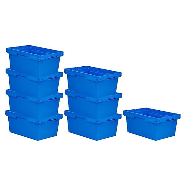 PROREGAL Mega Deal 8x Conical Mehrweg-Stapelbehälter Blau HxBxT 27,3 x 40 x günstig online kaufen