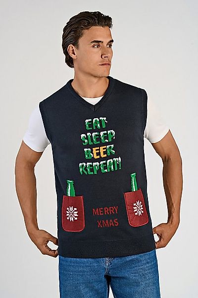 LINDBERGH Pullunder mit weihnachtlichem Intarsien Muster günstig online kaufen