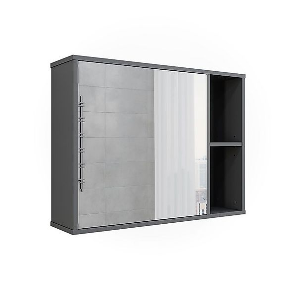Vicco Badspiegelschrank Leano Anthrazit 80 x 60 cm günstig online kaufen