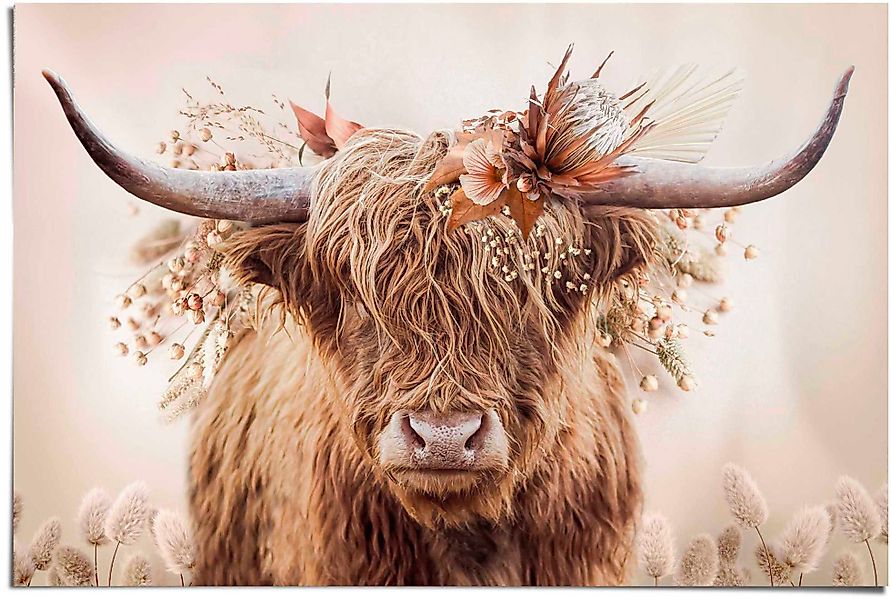 Reinders! Poster Highlander in Blumen günstig online kaufen