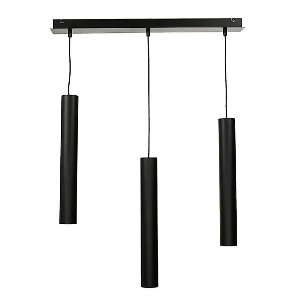 Licht-Erlebnisse Hängelampe Metall Schwarz 3-Flammig GU10 62 cm Breit Höhen günstig online kaufen