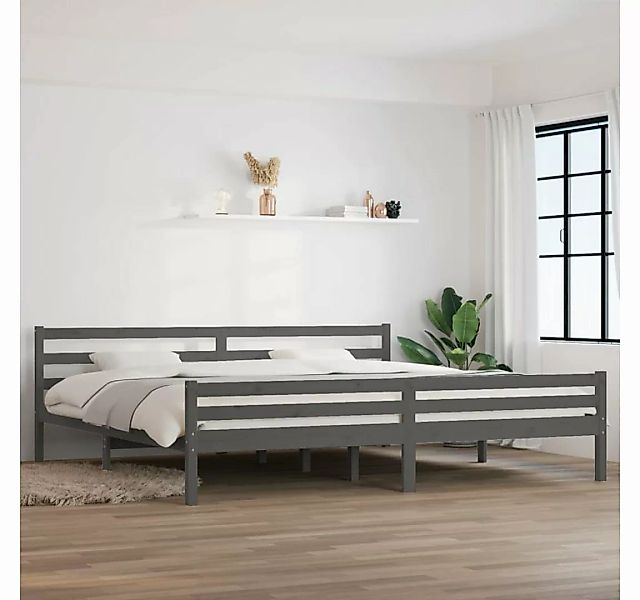 furnicato Bett Massivholzbett Grau 200x200 cm günstig online kaufen
