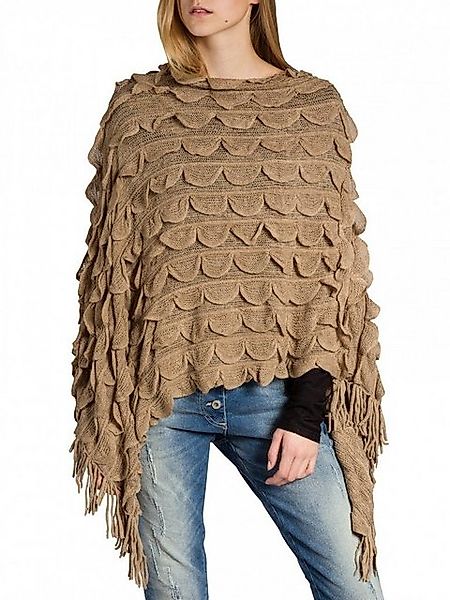 Caspar Poncho Caspar PON007 Damen Fransen Poncho günstig online kaufen