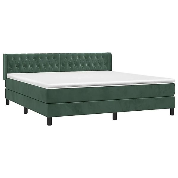 vidaXL Boxspringbett mit Matratze Dunkelgrün 180x200 cm Samt 3131156 günstig online kaufen