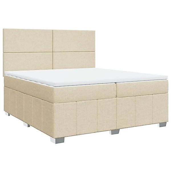 vidaXL Boxspringbett mit Matratze Creme 200x200 cm Stoff 3291773 günstig online kaufen