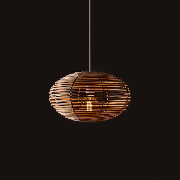 Hängeleuchte RATTAN, Ø 40 cm, naturbraun, Rattan, E27 günstig online kaufen
