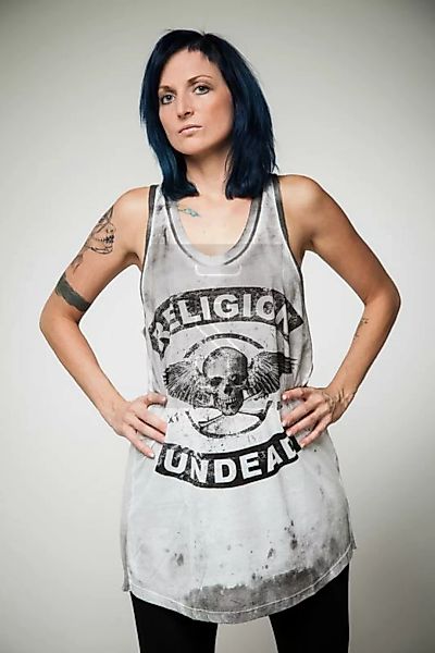 Religion Damen T-Shirt Top Dress BIKER SKULL B134BSD51 günstig online kaufen