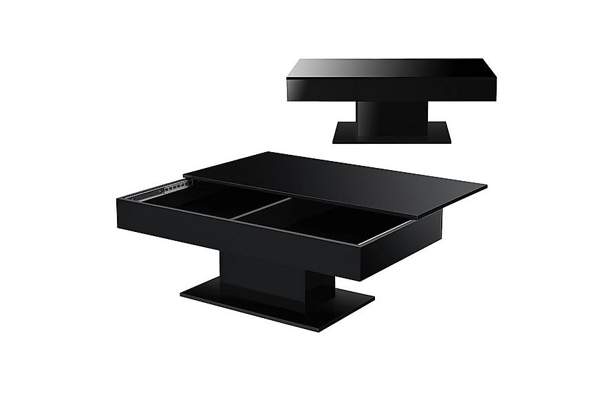 en.casa Couchtisch, »Lünen« Wohnzimmertisch 2 Staufächer 40x110x60cm Schwar günstig online kaufen