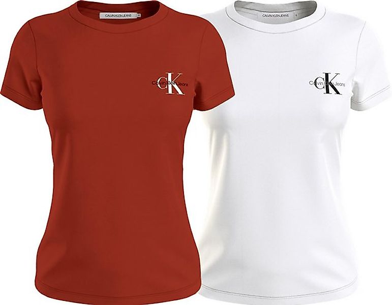 Calvin Klein Jeans Plus T-Shirt PLUS 2-PACK MONOLOGO SLIM TEE (Packung, 2-t günstig online kaufen