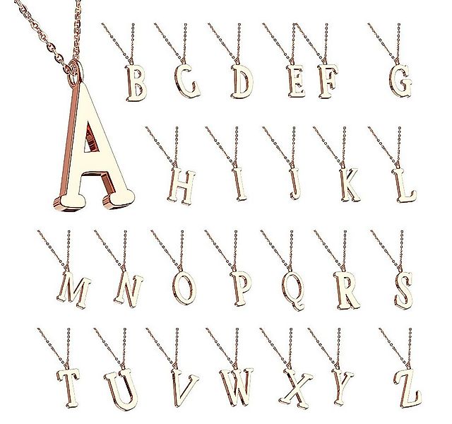 Taffstyle Kette mit Anhänger Damen Halskette Buchstabe Anhänger Kette Roség günstig online kaufen
