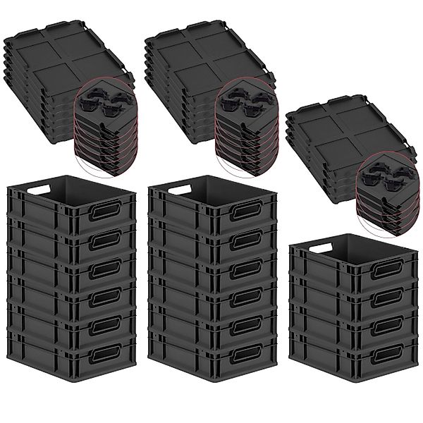 PROREGAL SuperSparSet 16x Eurobox Nextgen Color Mit Auflagedeckel HxBxT 12x günstig online kaufen