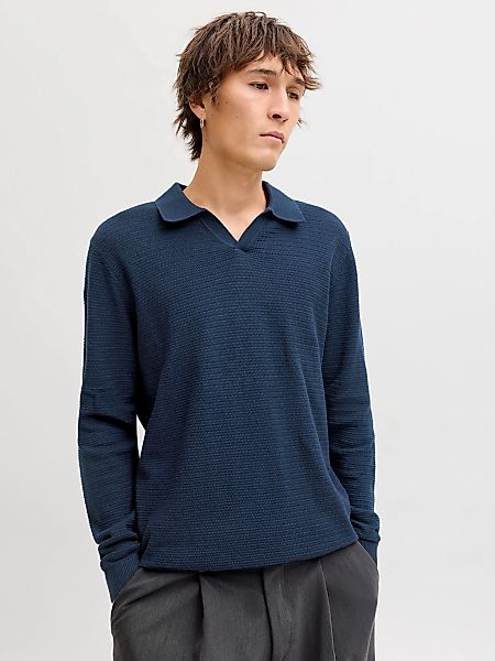 Jack & Jones Polokragenpullover "JPRBLURILEY KNIT SPLIT NECK LS SN" günstig online kaufen
