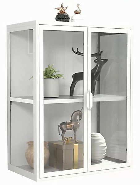 VCM Wandregal "Stahl Wandvitrine Hängevitrine Vitrine Glas Flokas" günstig online kaufen