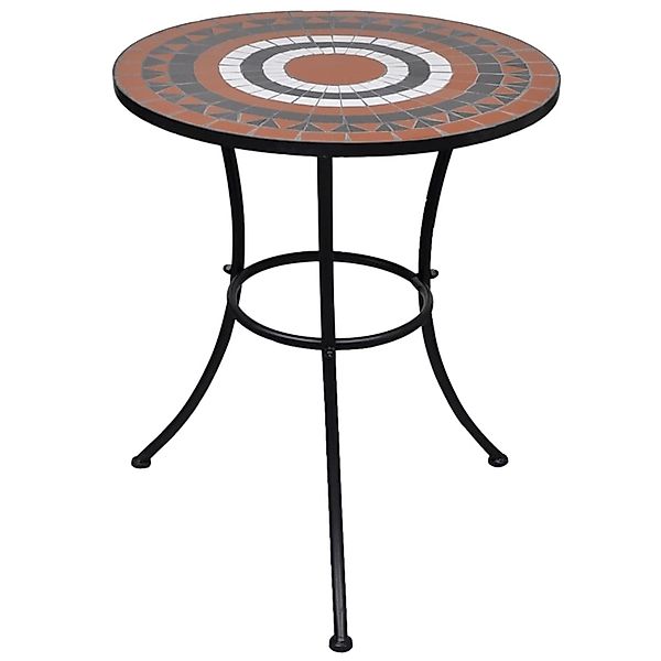 vidaXL Bistrotisch Terrakotta-Rot und Weiß 60 cm Mosaik 41534 günstig online kaufen