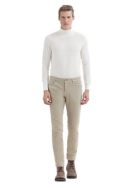 RAMSEY Chinohose Beige Weben Slim Fit Freizeit Baumwollmischung Hose günstig online kaufen