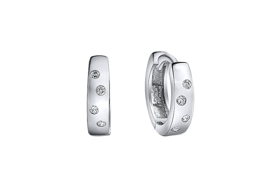 Vivance Paar Creolen 925-Sterling Silber rhodiniert Zirkonia günstig online kaufen