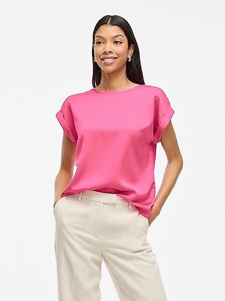 Vila Kurzarmshirt VIELLETTE S/S SATIN TOP - NOOS Satin Optik günstig online kaufen