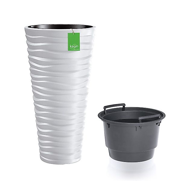 KAGM Pflanzkübel Blumenkübel Pflanzgefäß Wellen-Design 3D-Effekt günstig online kaufen