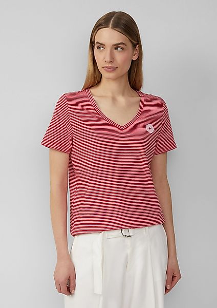 s.Oliver Shirttop T-Shirt mit V-Ausschnitt und günstig online kaufen