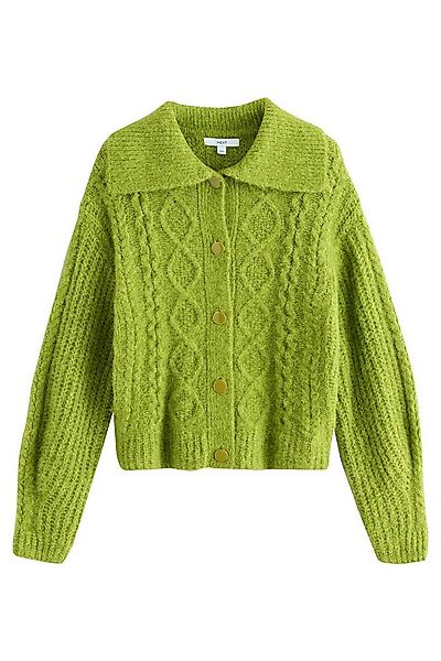 Next Strickjacke Zopfstrickjacke mit Wollanteil und Kragen (1-tlg) günstig online kaufen