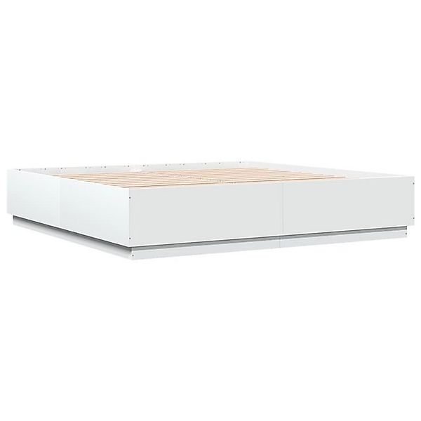 vidaXL Bettgestell, Bettrahmen Braun Eichen-Optik 200x200 cm Holzwerkstoff günstig online kaufen