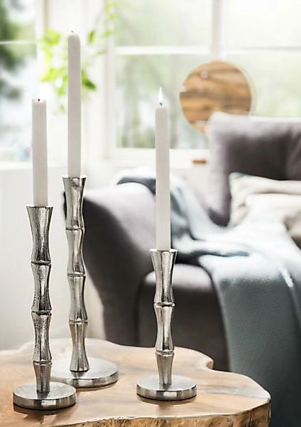 Kerzenhalter 33 cm Aluminium Silber günstig online kaufen