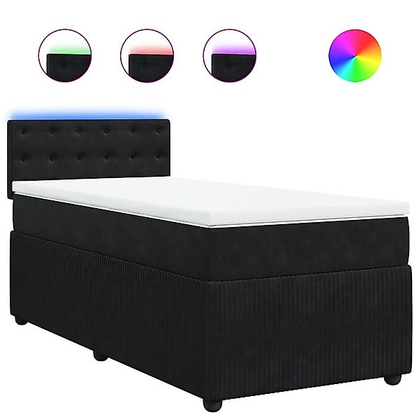 vidaXL Boxspringbett mit Matratze Schwarz 100x200 cm Samt 3289976 günstig online kaufen