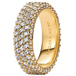 Pandora Fingerring DamenZeitloses Pavé Goldfarben günstig online kaufen