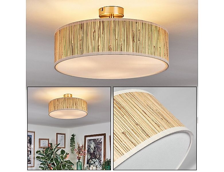 hofstein Deckenleuchte Deckenlampe aus Metall/Seegras/Stoff/Kunststoff in N günstig online kaufen