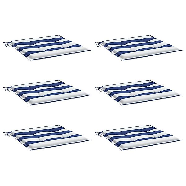 vidaXL Sitzauflage Gartenstuhl-Kissen 6 Stk. Blau günstig online kaufen