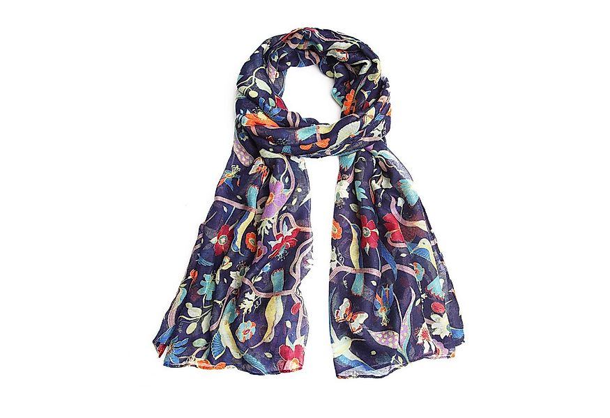 Miss Lulu Modeschal Weicher Viskose-Schal mit Vogel-Blumen-Schmetterling-Ba günstig online kaufen