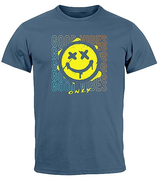 Neverless Print-Shirt Herren T-Shirt Smiling Face günstig online kaufen