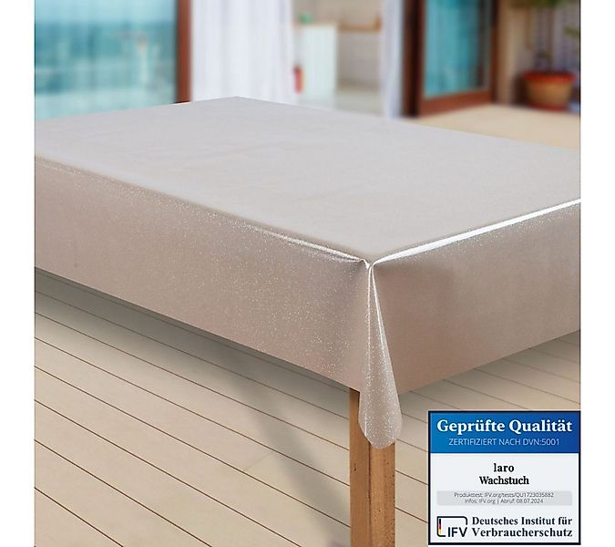 laro Tischdecke Wachstuch-Tischdecken Abwaschbar Elligent Glitter Beige rec günstig online kaufen